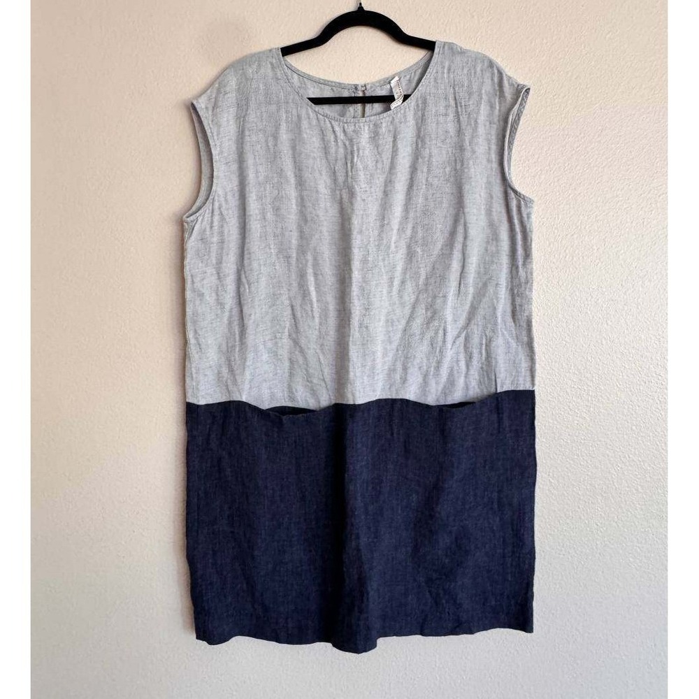 Nuthatch Linen Colorblock Shift Dress S Coastal Grandmother Quiet Luxury Boho